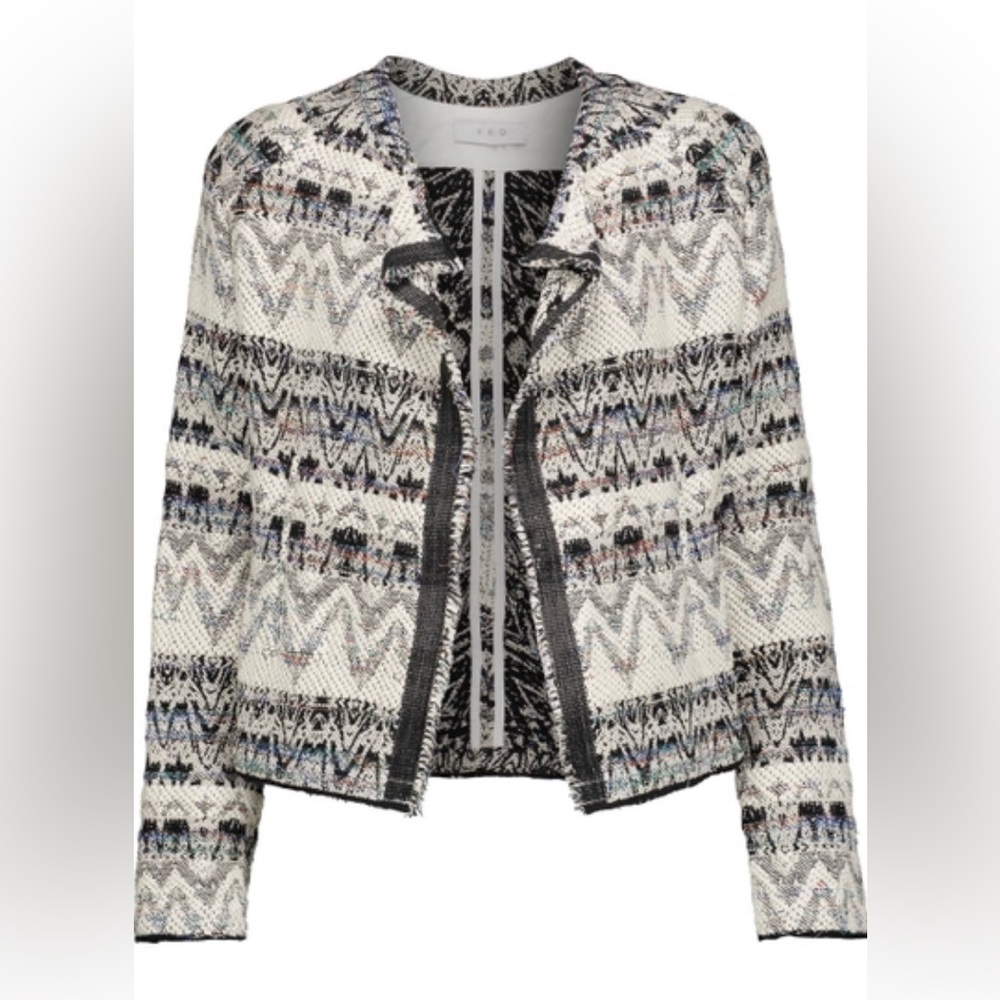 IRO Kroe Tweed Black and White Blazer Jacket size 36